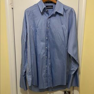 Saks Fifth Avenue Blue Dress Shirt Classic Cotton